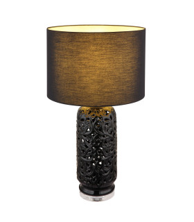 Sebastian Table Lamp with Round Shade Matt Black 1x E27-1