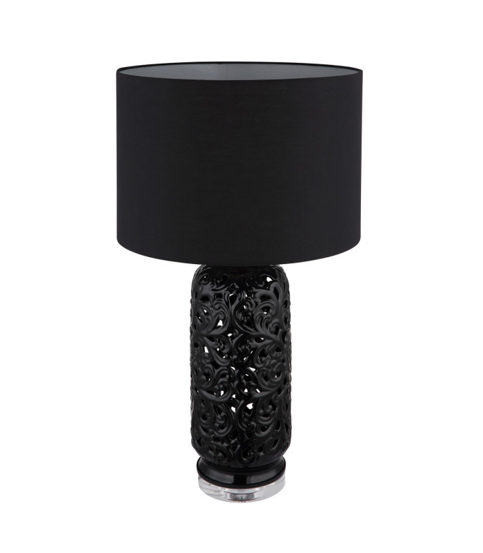 Sebastian Table Lamp with Round Shade Matt Black 1x E27-2