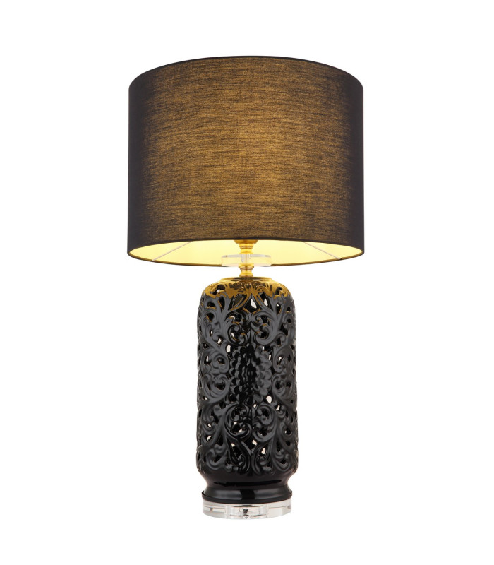 Sebastian Table Lamp with Round Shade Matt Black 1x E27-3