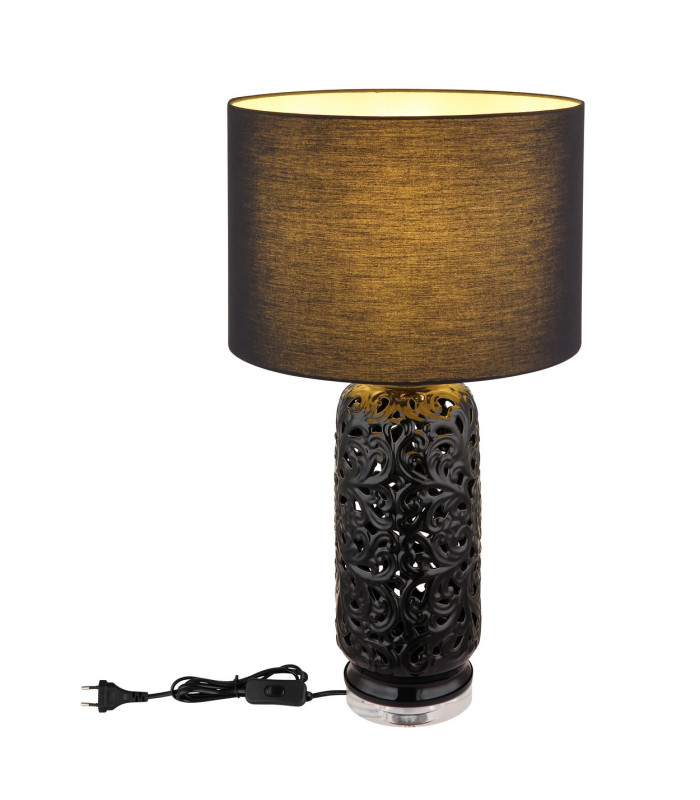 Sebastian Table Lamp with Round Shade Matt Black 1x E27-6