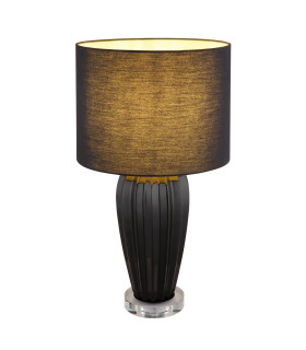 Irina Table Lamp with Round Shade Black 1x E27-1