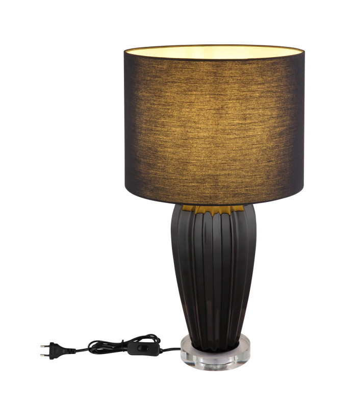 Irina Table Lamp with Round Shade Black 1x E27-6