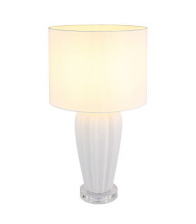 Irina Table Lamp with Round Shade White 1x E27-1