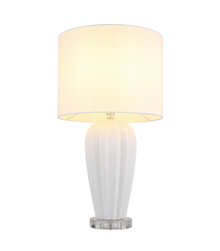 Irina Table Lamp with Round Shade White 1x E27-3