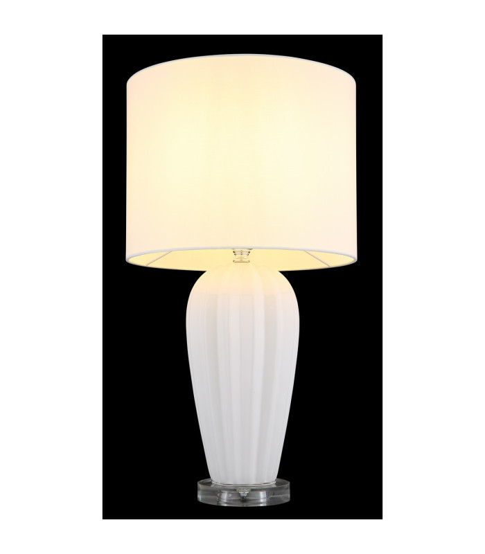 Irina Table Lamp with Round Shade White 1x E27-6