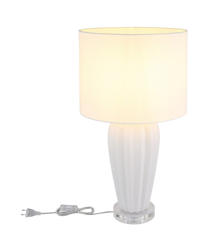 Irina Table Lamp with Round Shade White 1x E27-7