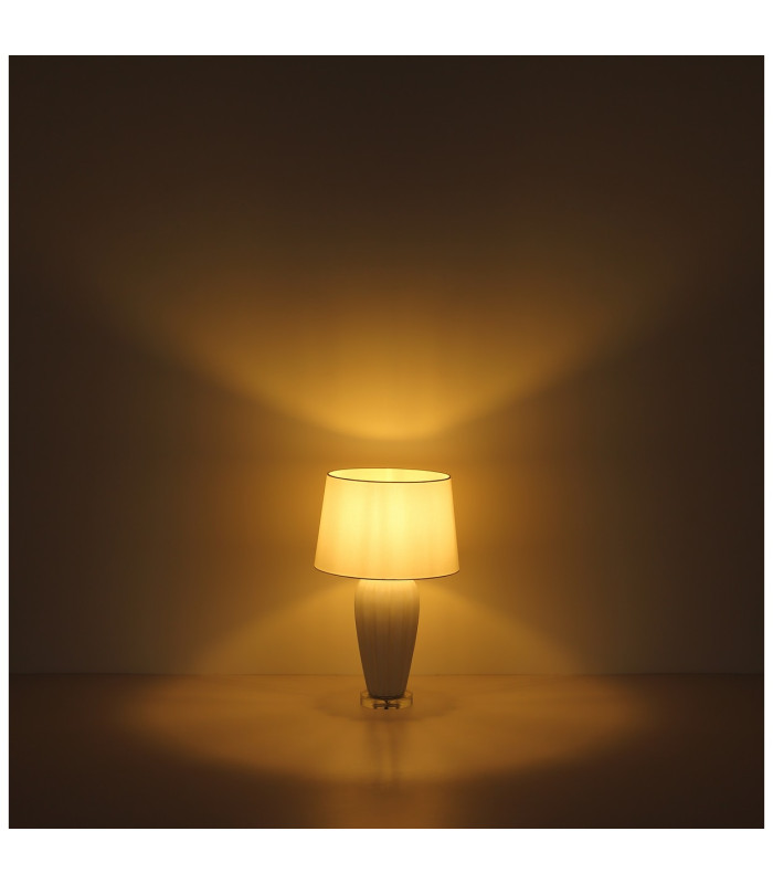Irina Table Lamp with Round Shade White 1x E27-8