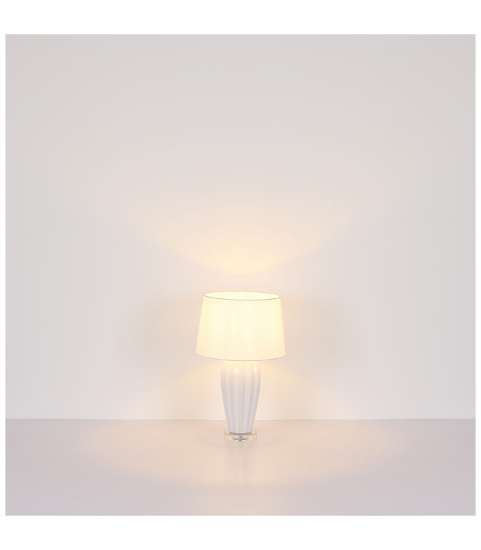 Irina Table Lamp with Round Shade White 1x E27-9