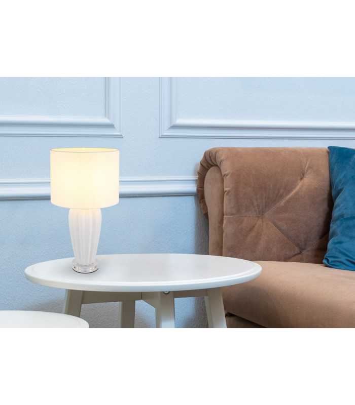Irina Table Lamp with Round Shade White 1x E27-11
