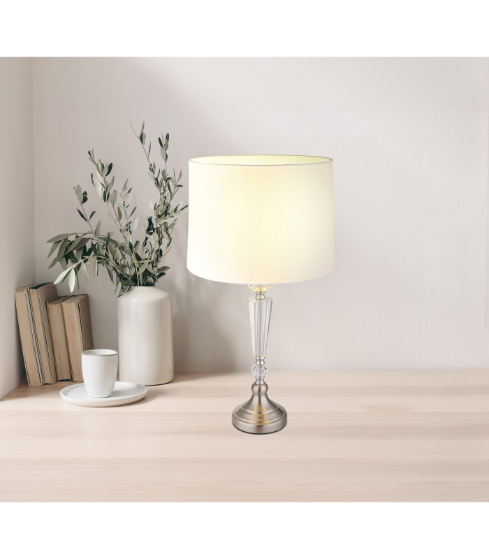 Arro Table Lamp with Round Shade Nickel Matt 1x E27-7