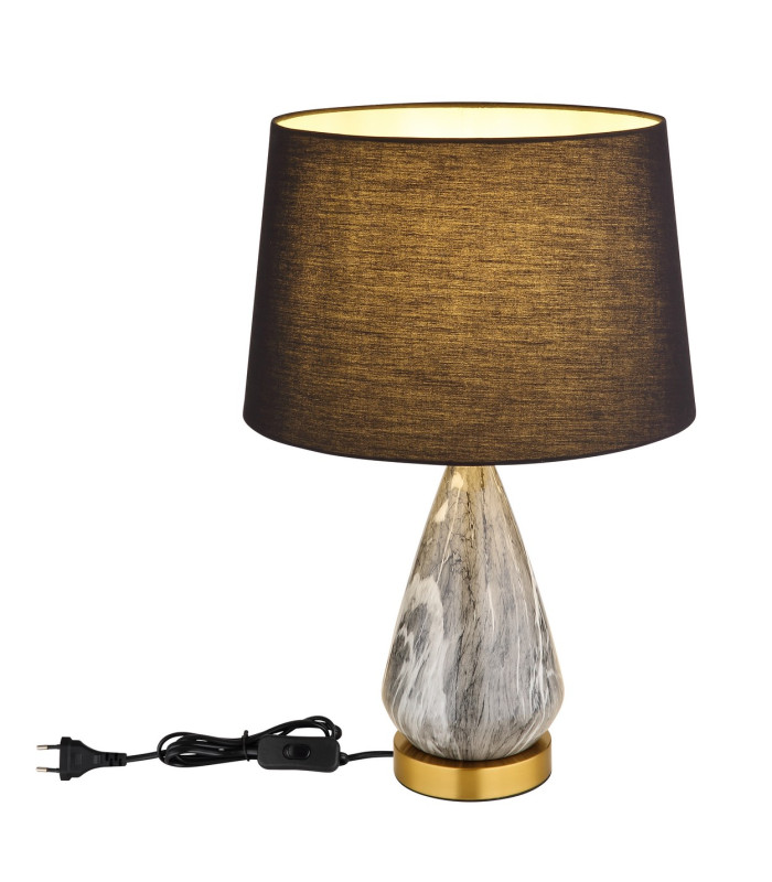 Kisa Table Lamp with Round Tapered Shade Brass-Coloured Matt 1x E27-4
