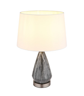Kisa Table Lamp with Round Tapered Shade Nickel Matt 1x E27-1