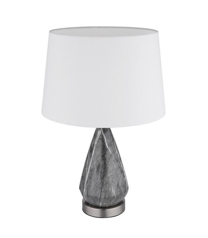 Kisa Table Lamp with Round Tapered Shade Nickel Matt 1x E27-2