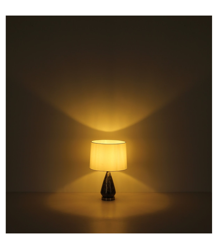 Kisa Table Lamp with Round Tapered Shade Nickel Matt 1x E27-5