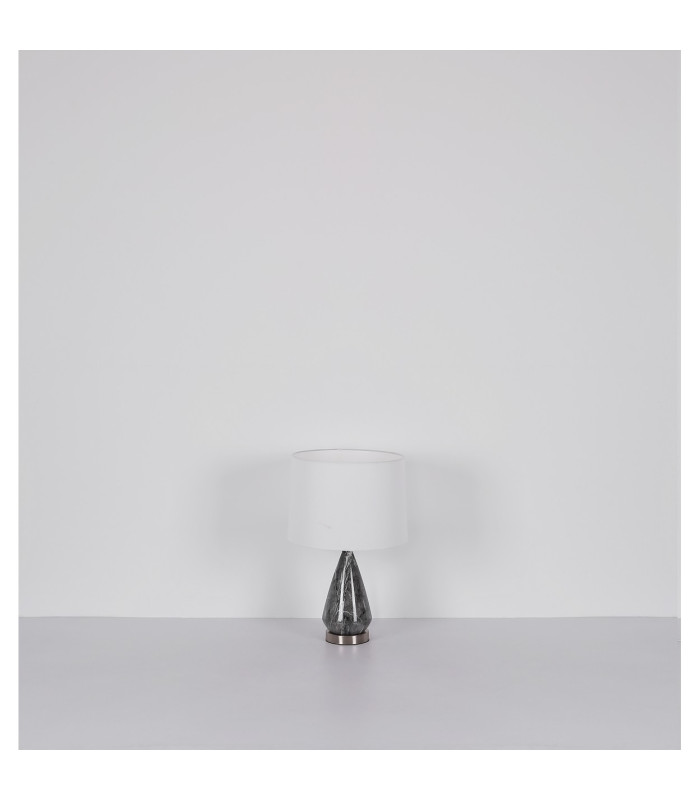 Kisa Table Lamp with Round Tapered Shade Nickel Matt 1x E27-7