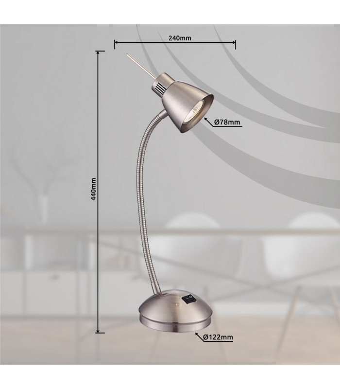 Nuova Desk Task Lamp Nickel Matt 1x GU10 3000K-3