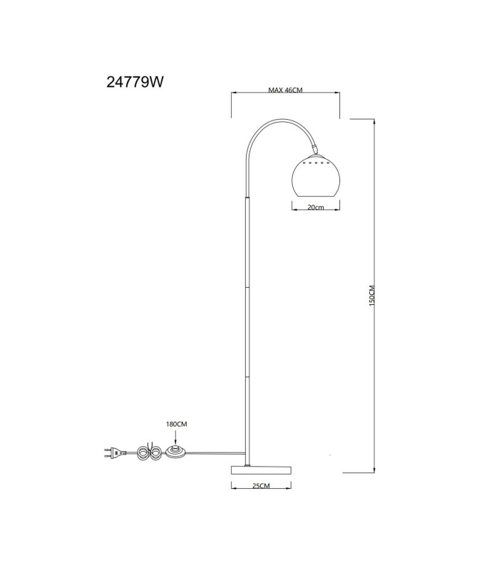 Benno Task Floor Lamp White Matt 1x E27-5