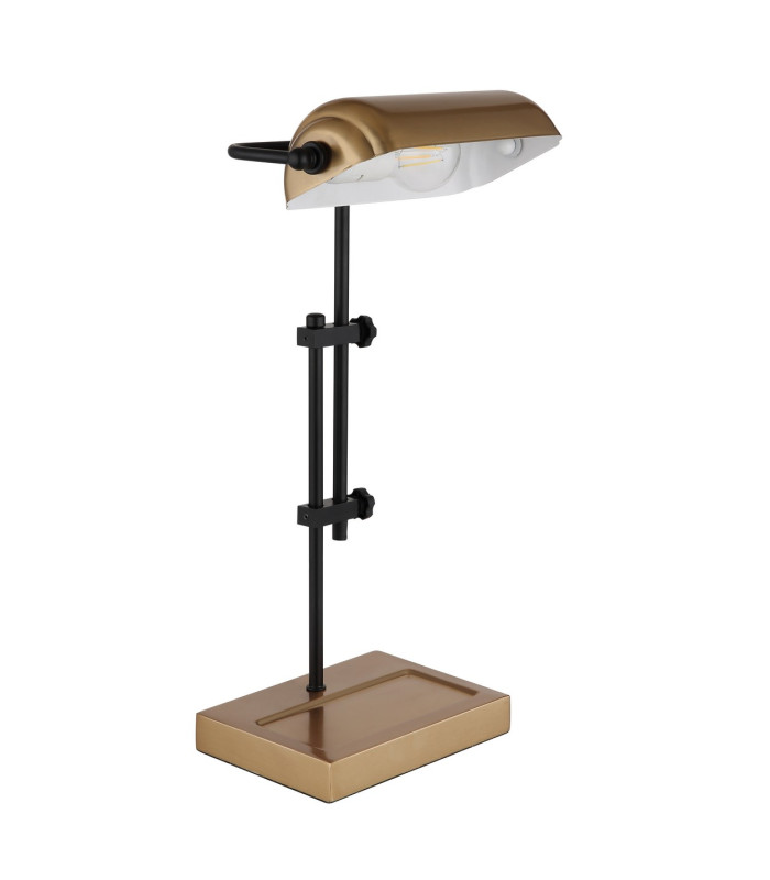 Marid Bankers Table Lamp Matt Black Gold 1x E27-2