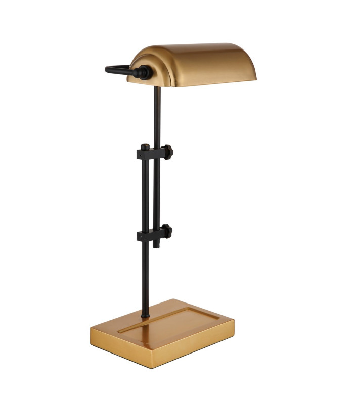 Marid Bankers Table Lamp Matt Black Gold 1x E27-4