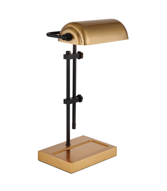 Marid Bankers Table Lamp Matt Black Gold 1x E27-5