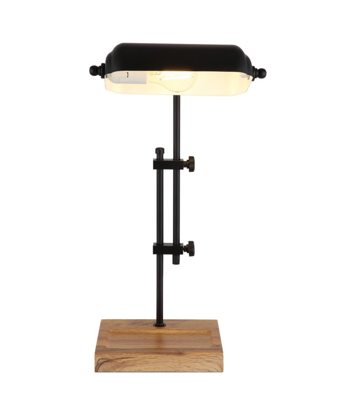 Marid Bankers Table Lamp Matt Black 1x E27-3