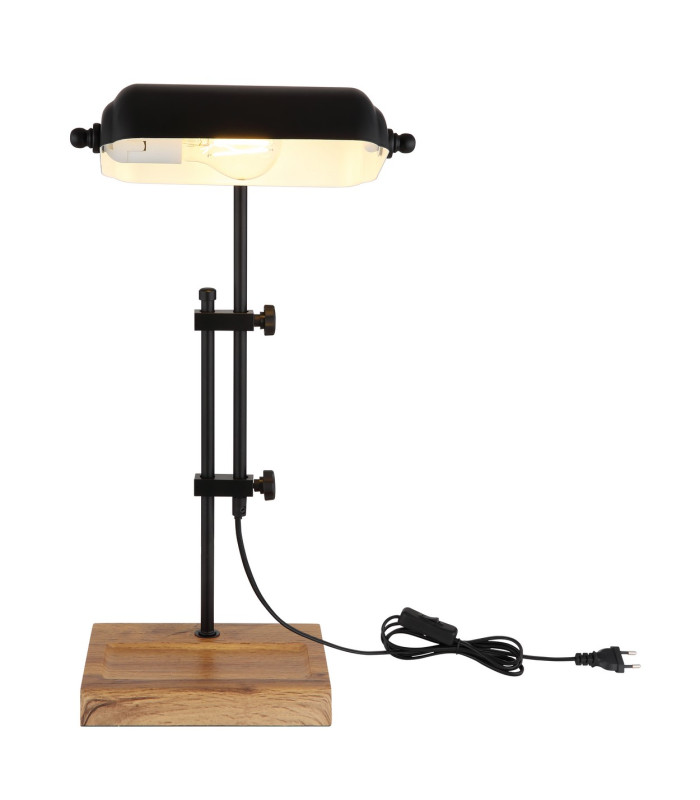 Marid Bankers Table Lamp Matt Black 1x E27-6