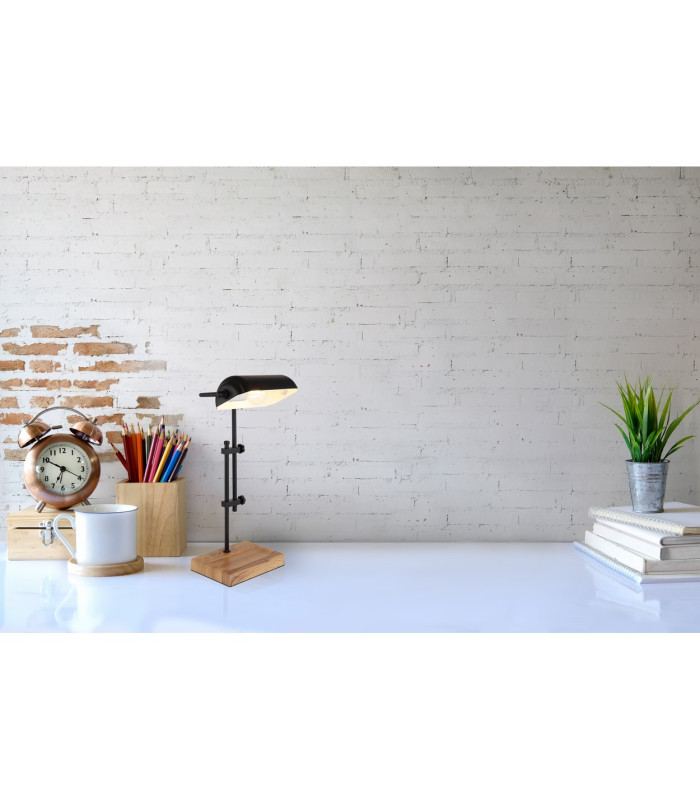 Marid Bankers Table Lamp Matt Black 1x E27-10