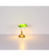 Antique Bankers Table Lamp Old Brass Green Glass Shade 1x E27-6