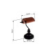Antique Bankers Table Lamp Matt Black Copper Glass Shade 1x E27-5