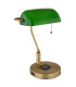 Antique Bankers Table Lamp Old Brass Green Glass Shade 1x E27 Wireless Charge-2