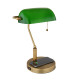Antique Bankers Table Lamp Old Brass Green Glass Shade 1x E27 Wireless Charge-4
