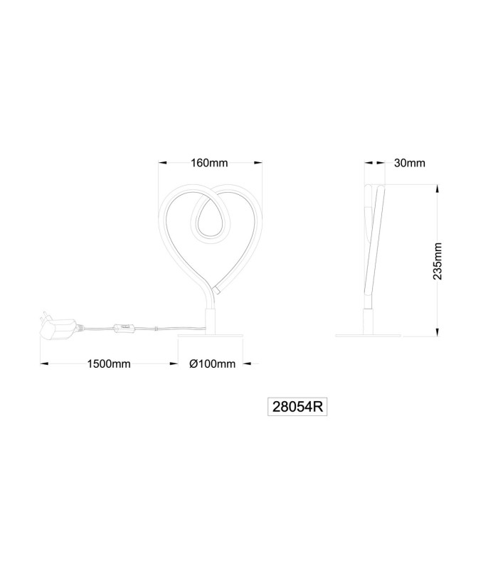 Amore LED Integrated Floor Lamp Red Matt LED 3000K-9