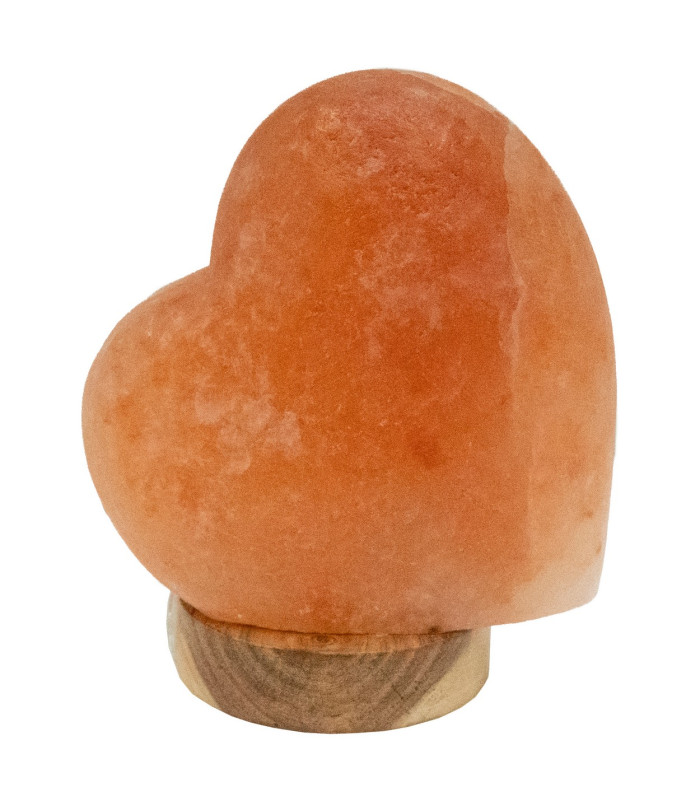 Stone Table Lamp Natural Color Heart-Shaped Salt Crystal Stone 1x E14-2