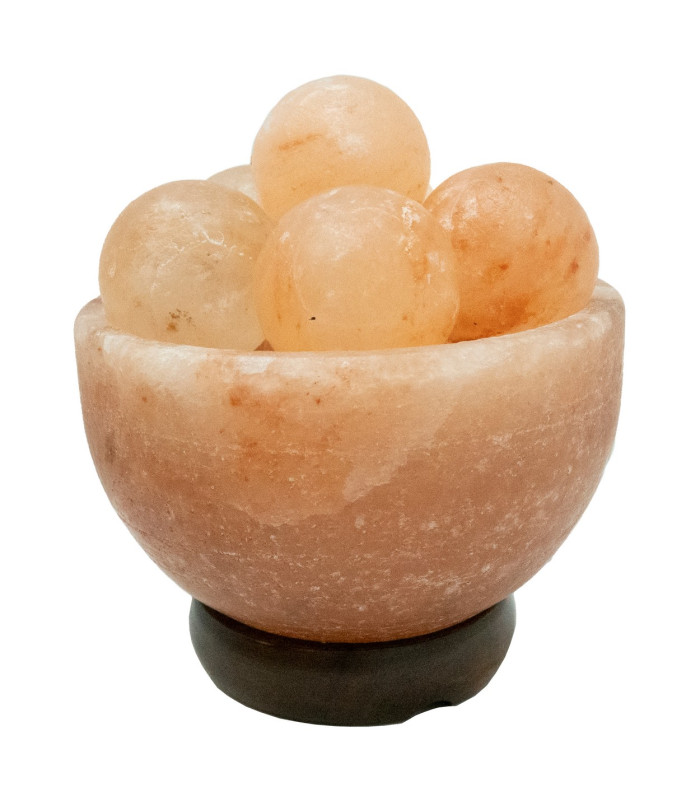 Stone Table Lamp Natural Color Bowl With Salt Crystal Spheres 1x E14-2
