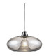 Lille Dome Pendant Ceiling Light Nickel Matt Smoke Glass Shade 1x E27-1