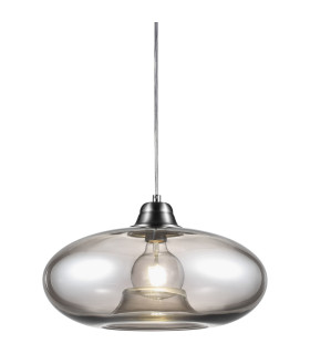 Lille Dome Pendant Ceiling Light Nickel Matt Smoke Glass Shade 1x E27-1