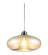 Lille Dome Pendant Ceiling Light Nickel Matt Amber Glass Shade 1x E27-1
