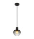 Toy 19cm Dome Pendant Ceiling Light Matt Black Smoke Glass Shade 1x E27-1