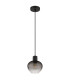 Toy 19cm Dome Pendant Ceiling Light Matt Black Smoke Glass Shade 1x E27-2