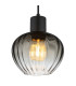 Toy 19cm Dome Pendant Ceiling Light Matt Black Smoke Glass Shade 1x E27-3