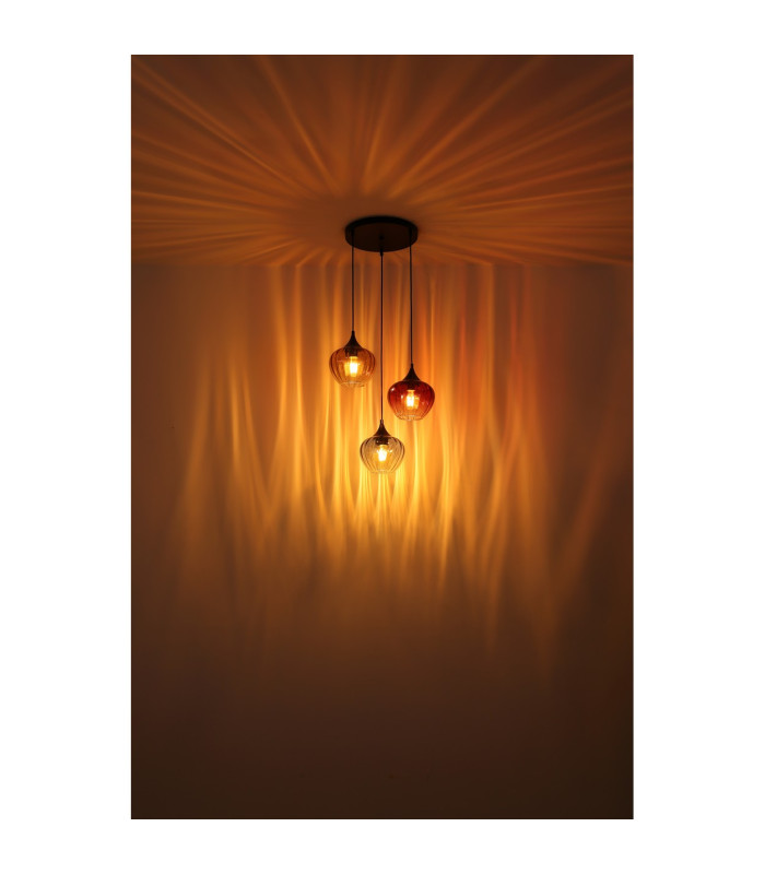 Toy 19cm Dome Pendant Ceiling Light Matt Black Smoke Glass Shade 1x E27-4