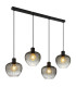 Toy Bar Pendant Ceiling Light Matt Black Smoke Glass Shade 4x E27-1