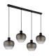 Toy Bar Pendant Ceiling Light Matt Black Smoke Glass Shade 4x E27-2