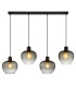 Toy Bar Pendant Ceiling Light Matt Black Smoke Glass Shade 4x E27-3