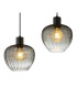 Toy Bar Pendant Ceiling Light Matt Black Smoke Glass Shade 4x E27-4