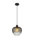 Toy 29cm Dome Pendant Ceiling Light Matt Black Smoke Glass Shade 1x E27-1