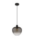 Toy 29cm Dome Pendant Ceiling Light Matt Black Smoke Glass Shade 1x E27-2
