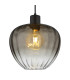 Toy 29cm Dome Pendant Ceiling Light Matt Black Smoke Glass Shade 1x E27-3