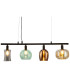 Telesto Bar Pendant Ceiling Light Black Amber Glass Shade 4x E14-2