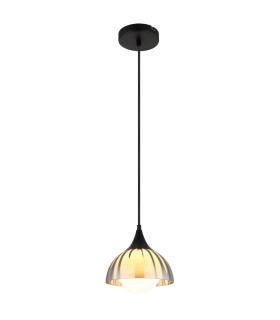 Eva Dome Pendant Ceiling Light Matt Black Smoke Glass Shade 1x G9-1